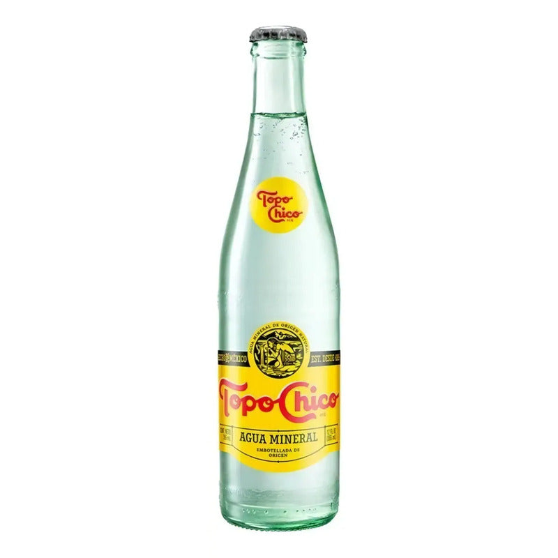 Caja Con 24 Agua Mineral Topo Chico 355ml De Vidrio