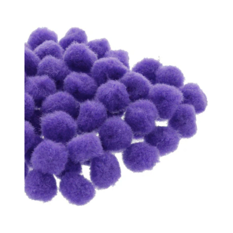 Mercería Pom Poms De 19mm Color Morado 1 Paq De 100pz