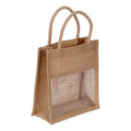 Bolsa De Yute Natural Ventana  19x18x8xcm (2piezas)
