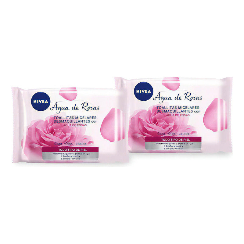 Nivea Toallitas Desmaquilladoras Agua De Rosas 25undx2