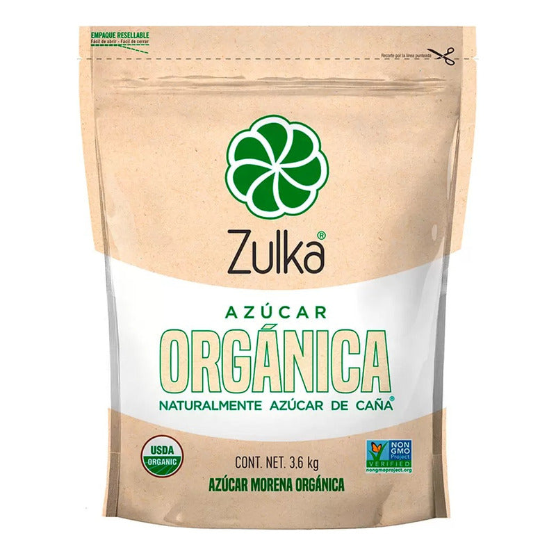 Zulka Azúcar Morena Orgánica 3.6 Kg (2 Bolsas)