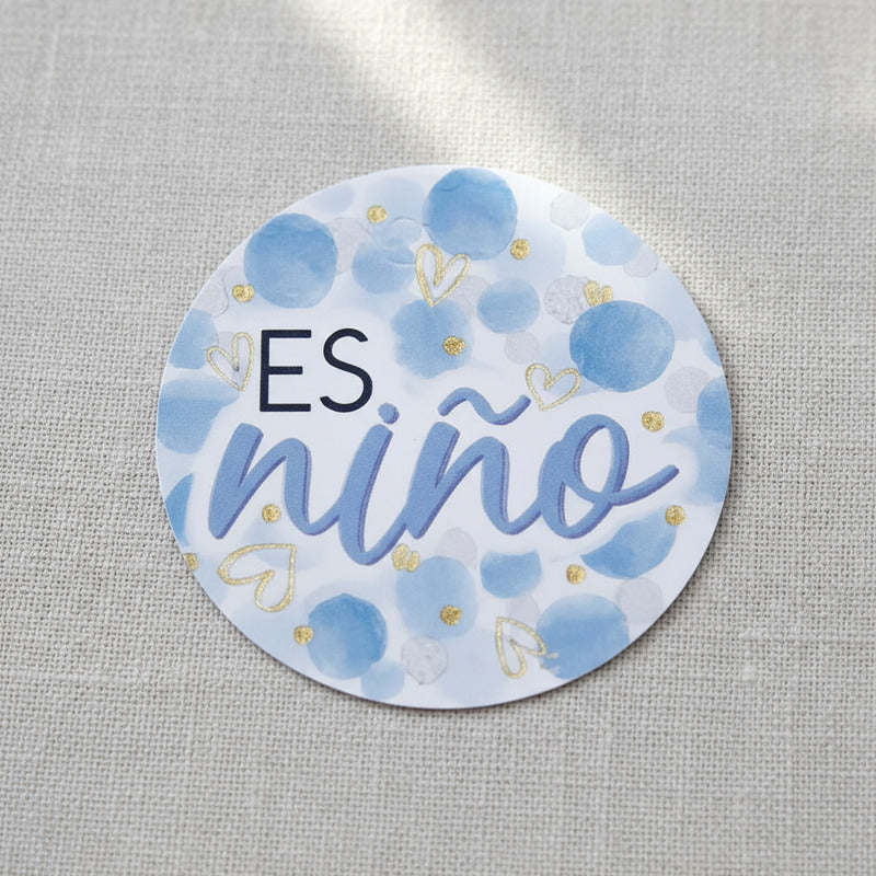 Tarjetas Para Baby Shower Es Niño De 3.5x3.5cm 48 Piezas Azul