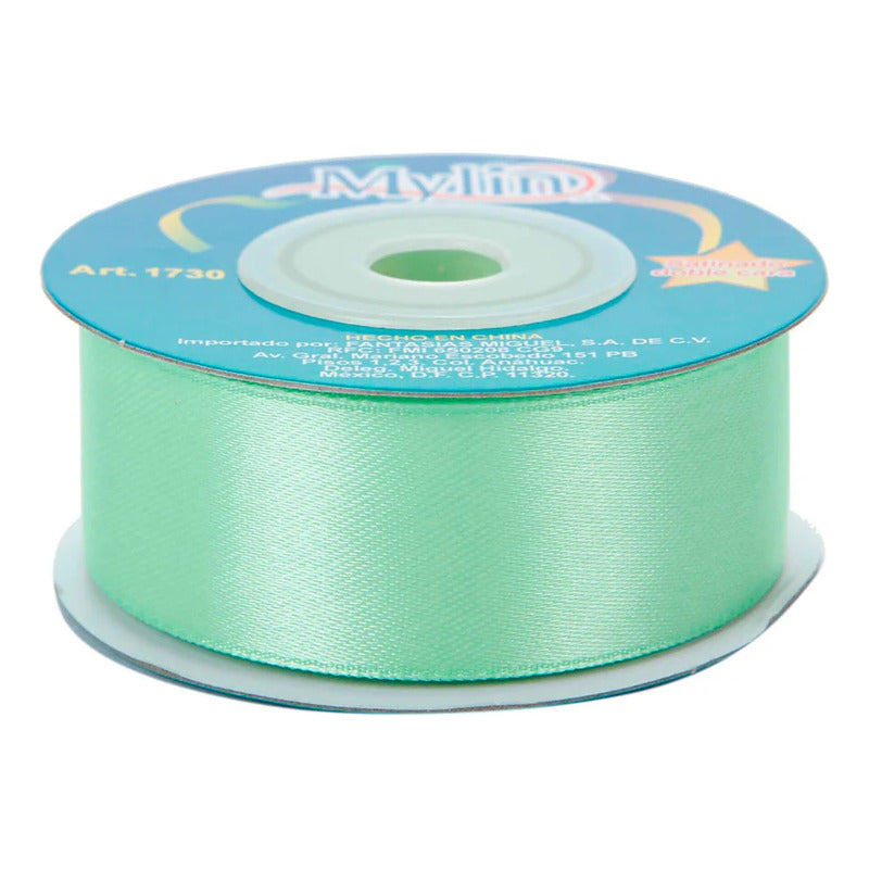 Liston Menta Satinado 23mm 10m Menta Lisa