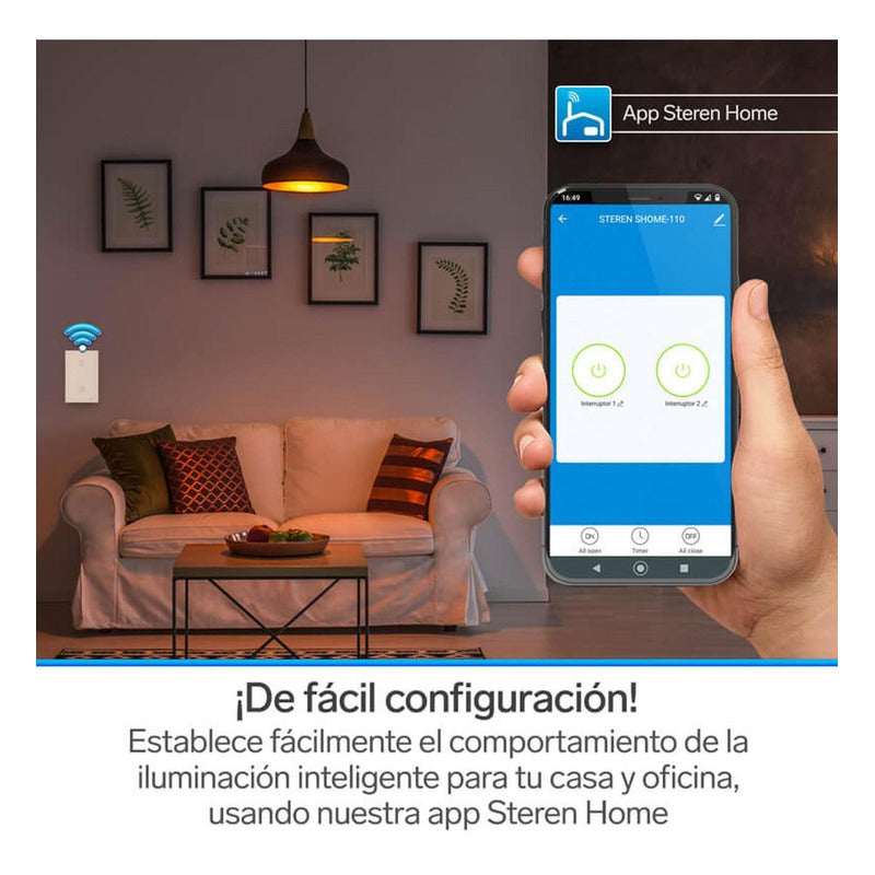 Doble Apagador Wi-fi, De Pared | Shome-110 10 A 127v Blanco