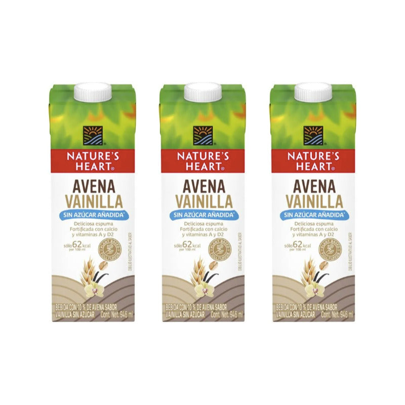Bebida Nature's Heart Avena Vainilla Sin Azucar 6 Pz D 946ml