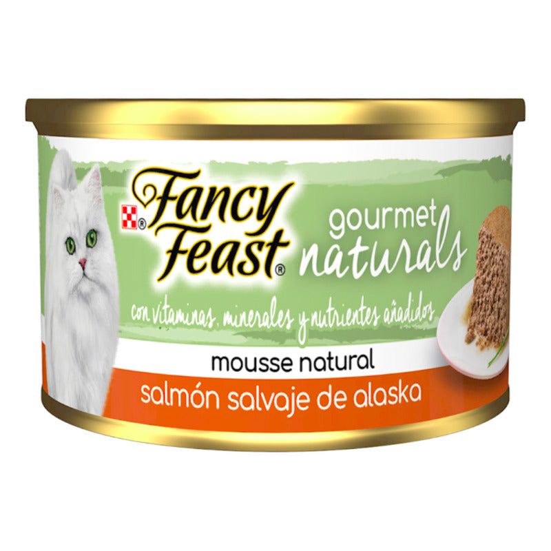 Fancy Feast Gourmet Naturals P/ Gato Sabor Salmón 3pz De 85g