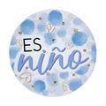 Calcomanía Azul Para Baby Shower Es Niño De 4.5x4.5cm 24 Pz