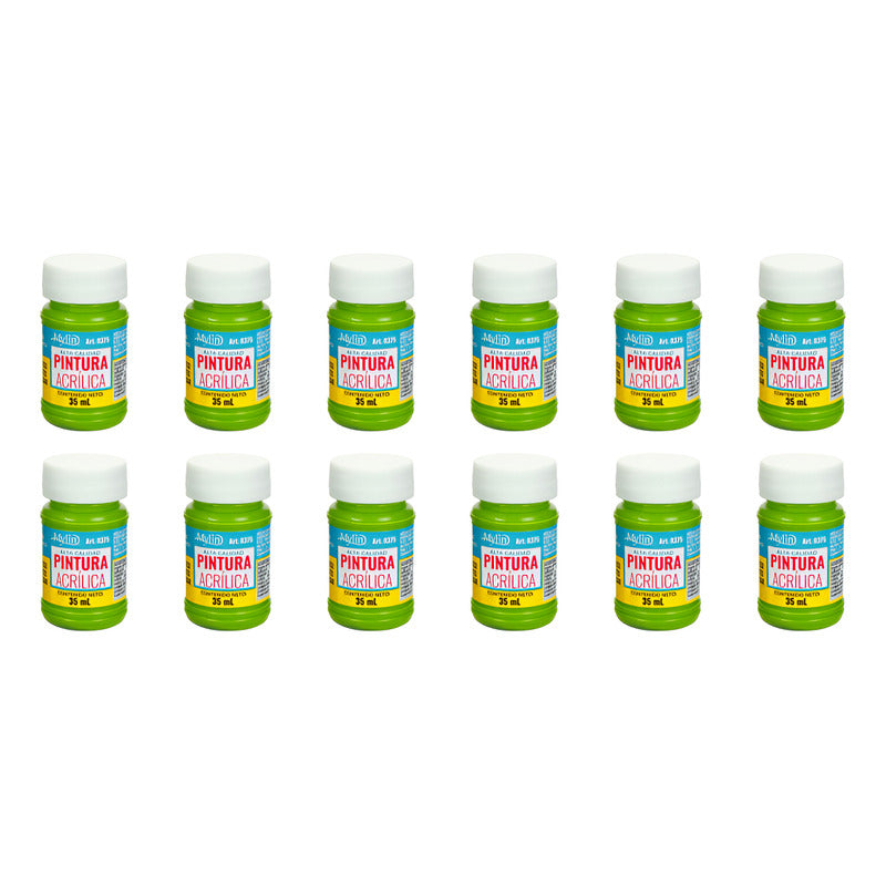 Pintura Acrílica Alta Calidad Color Aceituna 12 Pz De 35ml Verde Aceituna