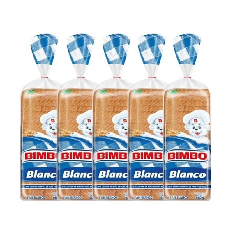 Pan Blanco Bimbo 680g (5 Panes)