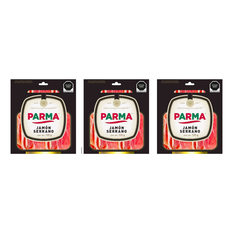 Jamón Serrano Parma 3 Piezas De 120 G