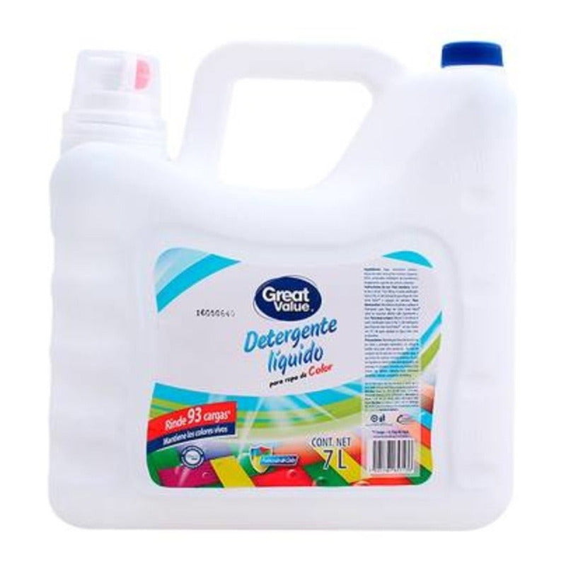 3 Pzas Detergente Líquido Great Value Para Ropa De Color 7 L