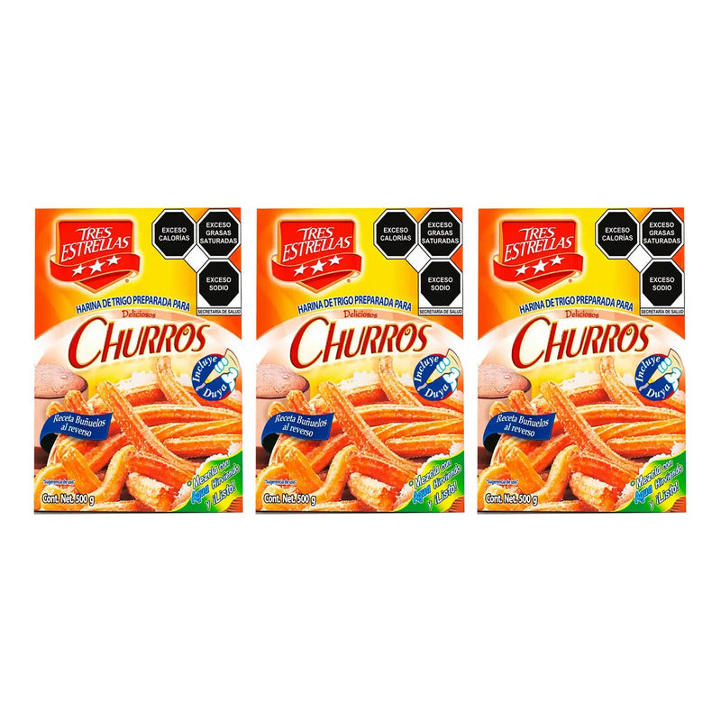 Harina Para Churros Tres Estrellas 500g (3 Piezas)
