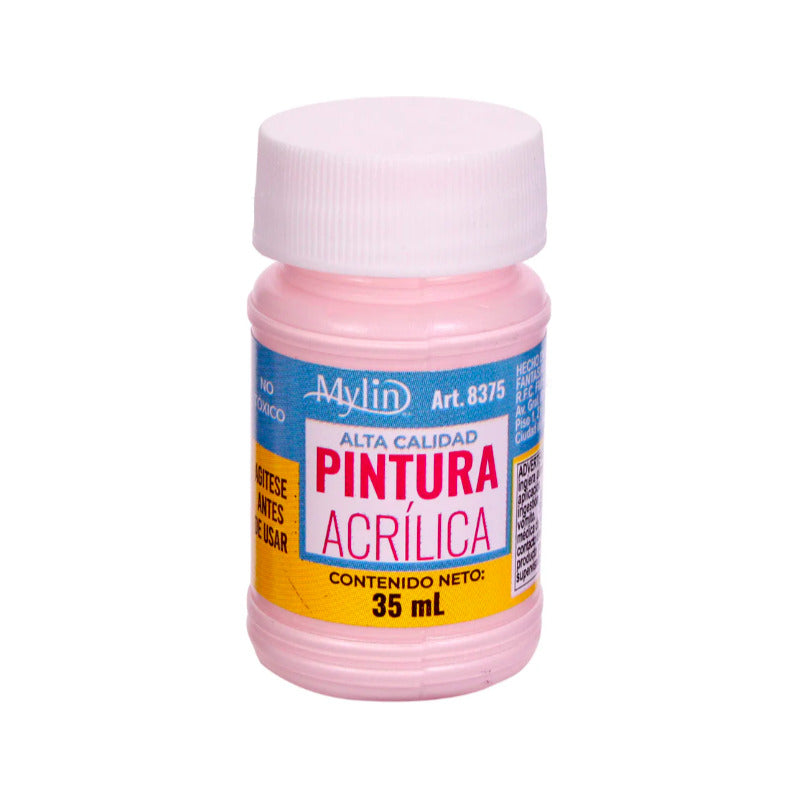 Pintura Acrílica Alta Calidad Color Rosa Baby 12 Pz De 35ml Rosa Baby
