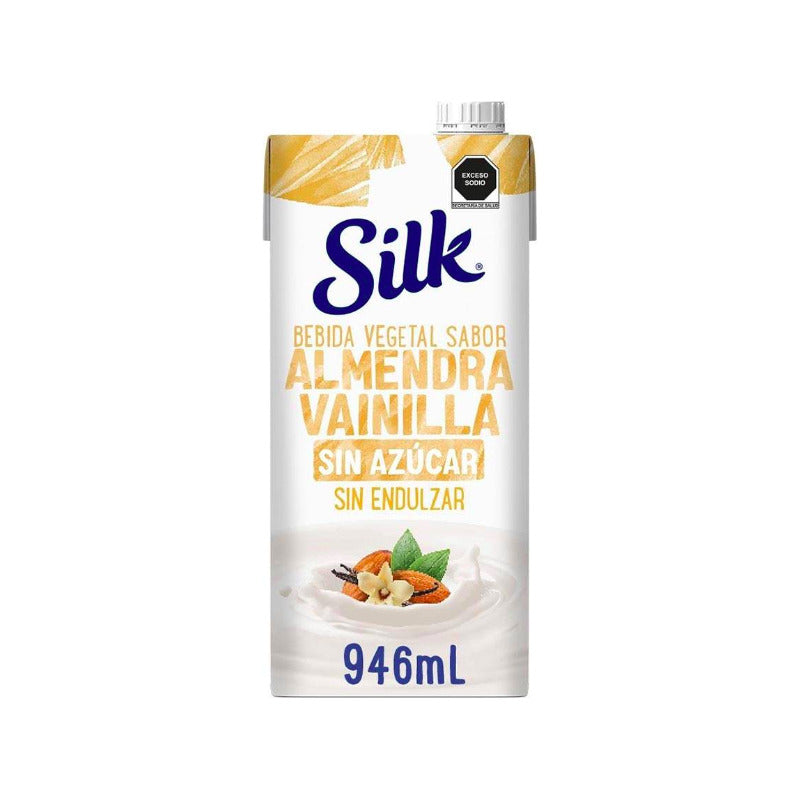 Bebida De Almendra Silk Sabor Vainilla Sin Azúcar 3pz  946ml