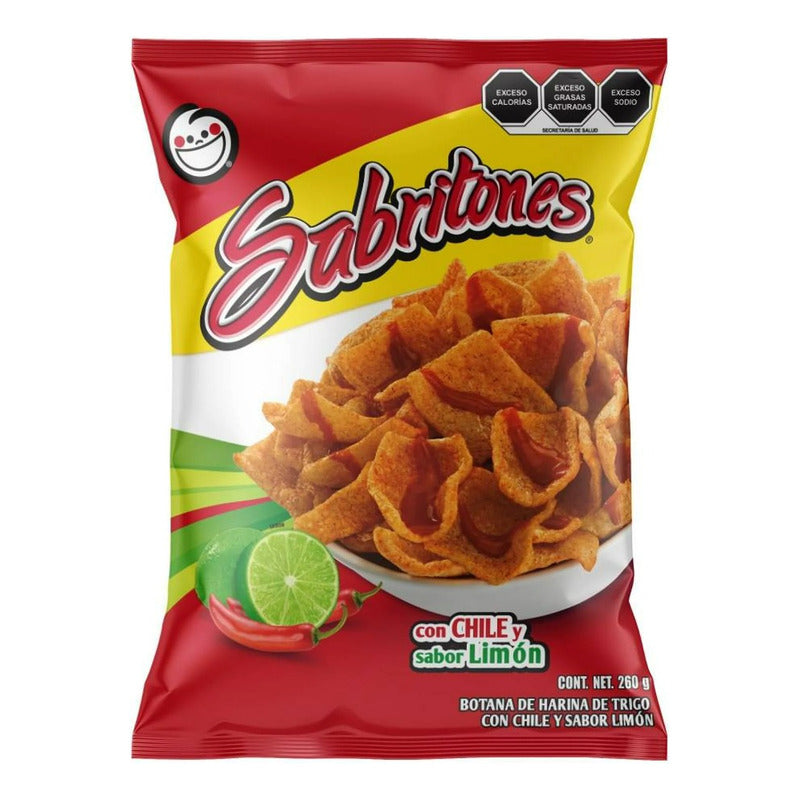 Sabritones Chicharrones  Con Chile Y Limon 260 G ( 3 Bolsas)