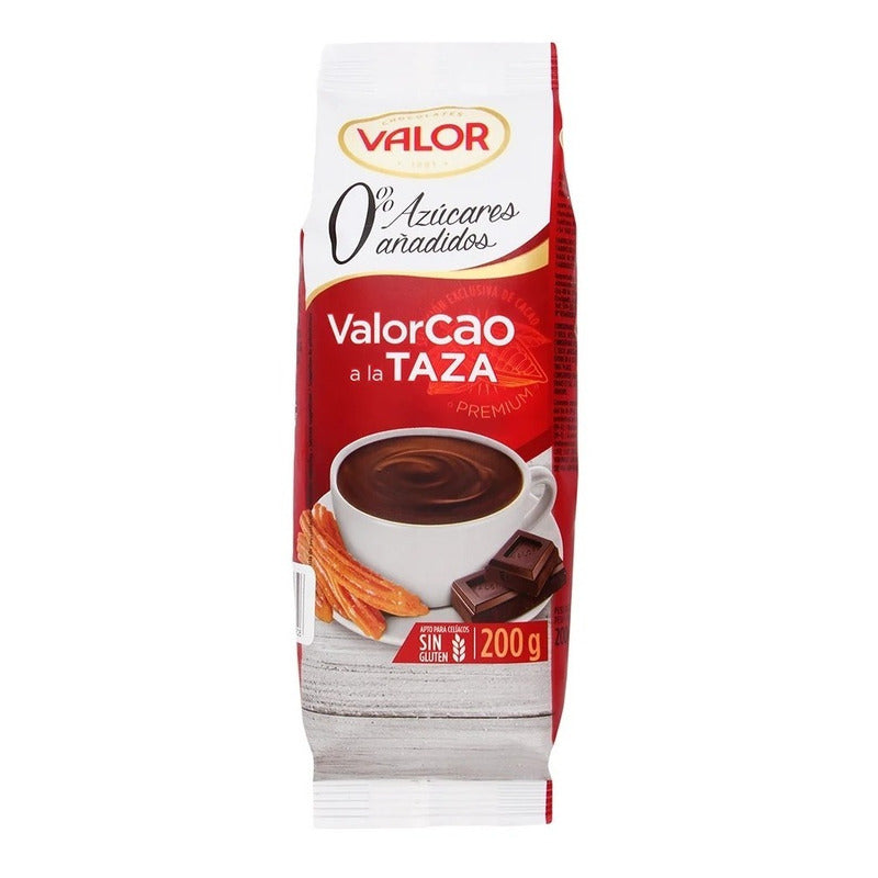 Chocolate Sin Azucar Valorcao Taza Valor 200gr 2 Pack Ipg