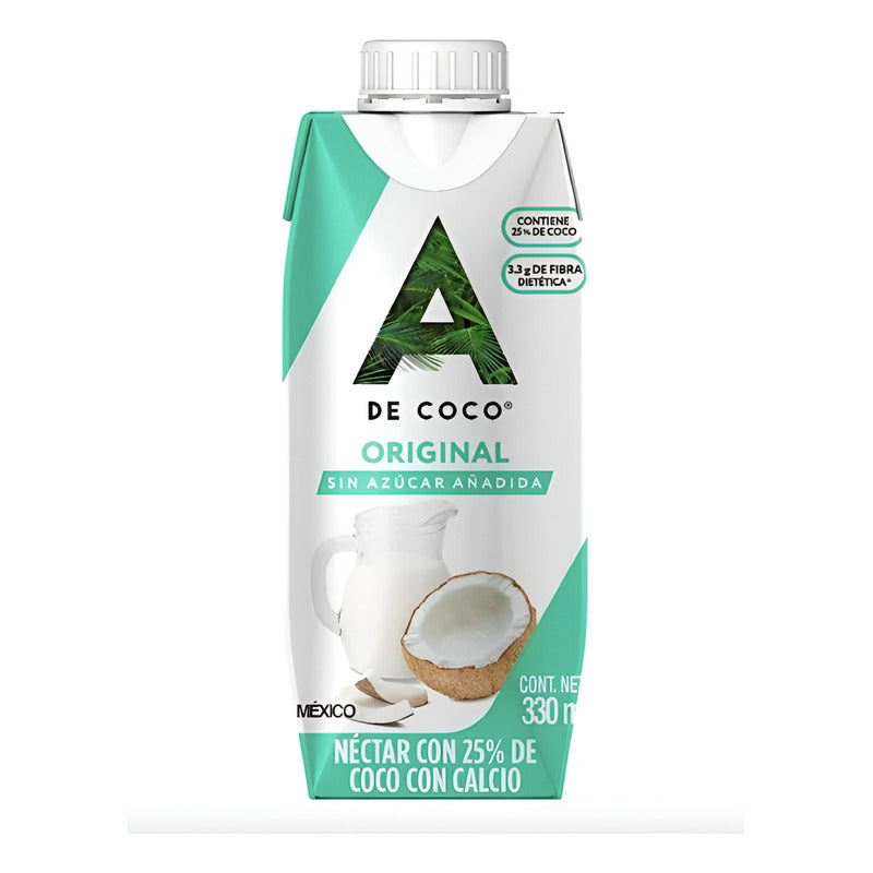 A De Coco Original Nectar De Coco Sin Azucar 12 Pzs De 330ml