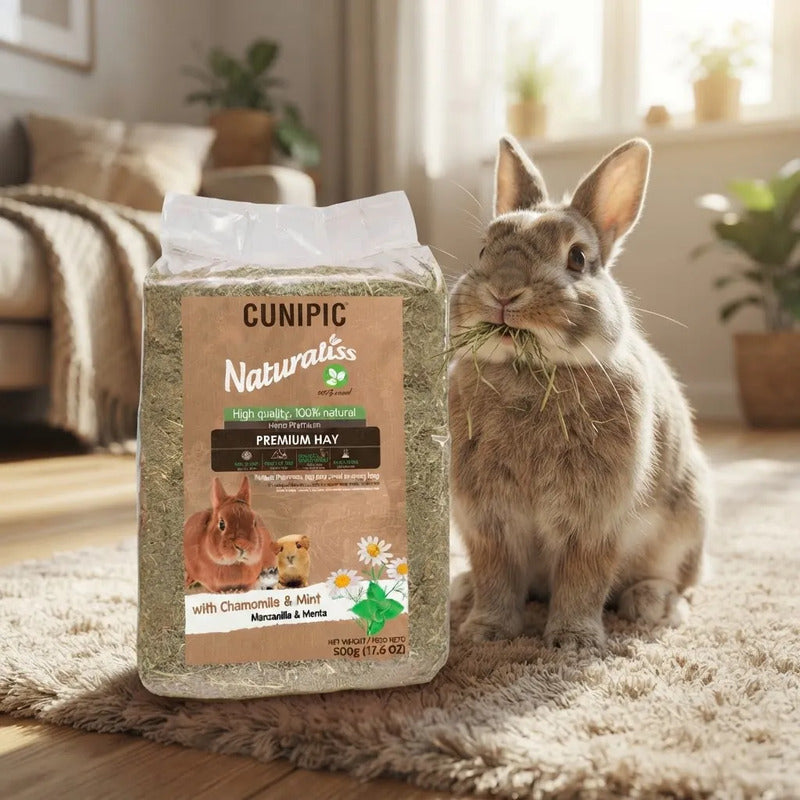 Heno Con Manzanilla Y Menta Para Pequeñas Mascotas, 500 G