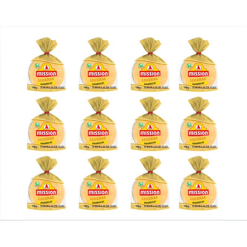 Tortillas De Maíz Amarillas Mission Ligeras 12 Pzas De 550gr