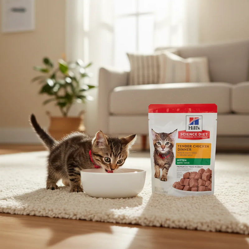 Alimento Húmedo Gatito Receta Pollo Trocitos En Gravy, 79 G