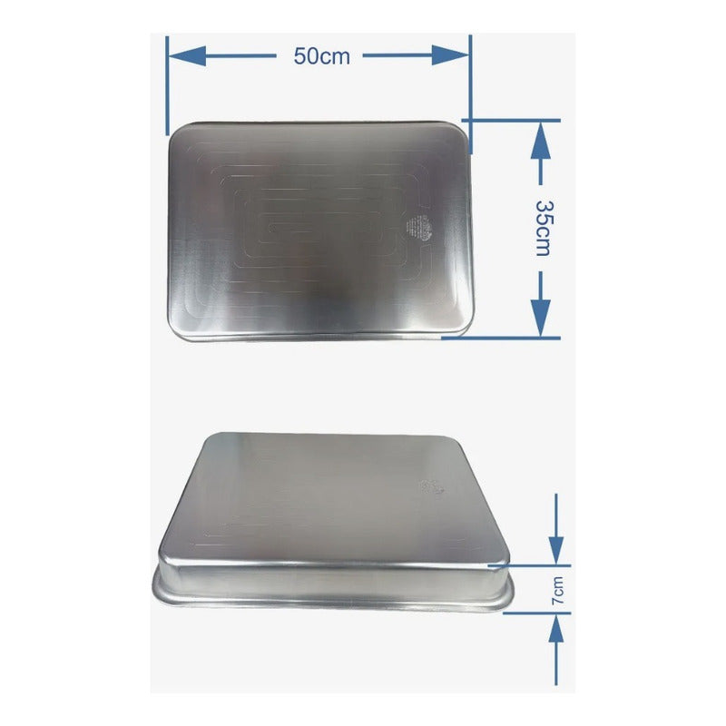 Molde De Aluminio Para Pastel O Gelatina Charola 50cm Plateado