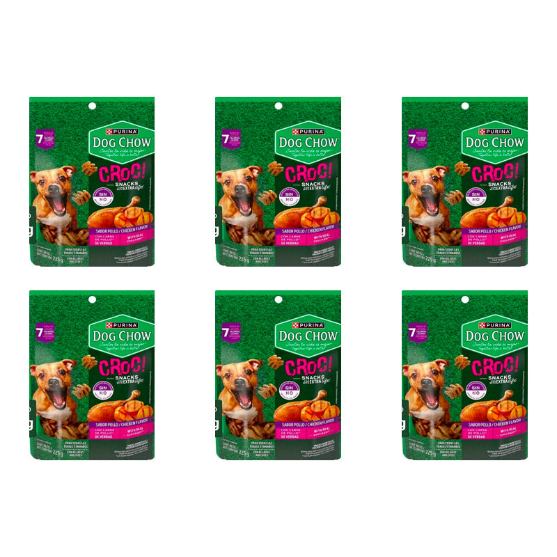 Snack Para Perro Purina Dog Chow Croc Todas Razas 6pz D 225g