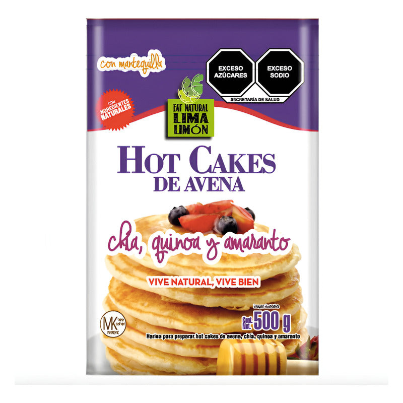 Harina Para Hot Cakes De Avena Lima Limon 2 Pz De 500gr