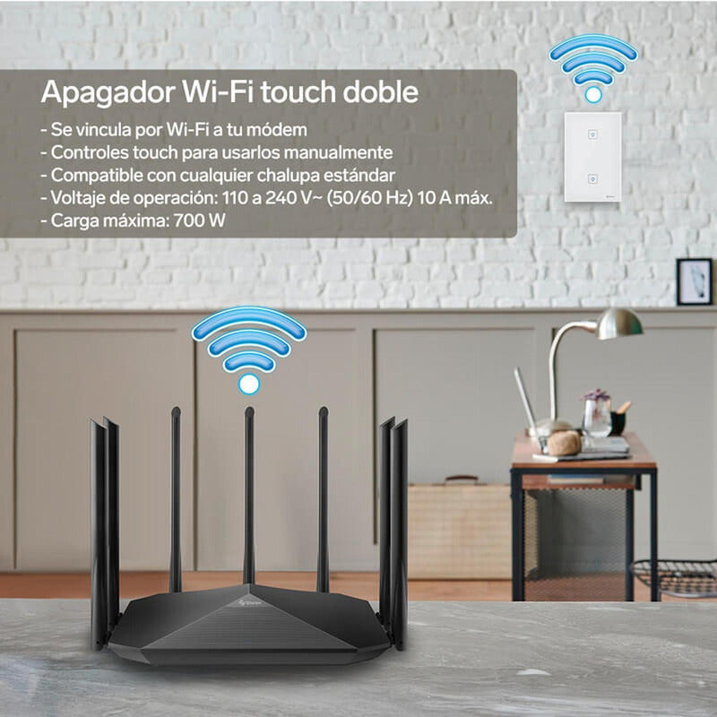 Doble Apagador Wi-fi, De Pared | Shome-110 10 A 127v Blanco