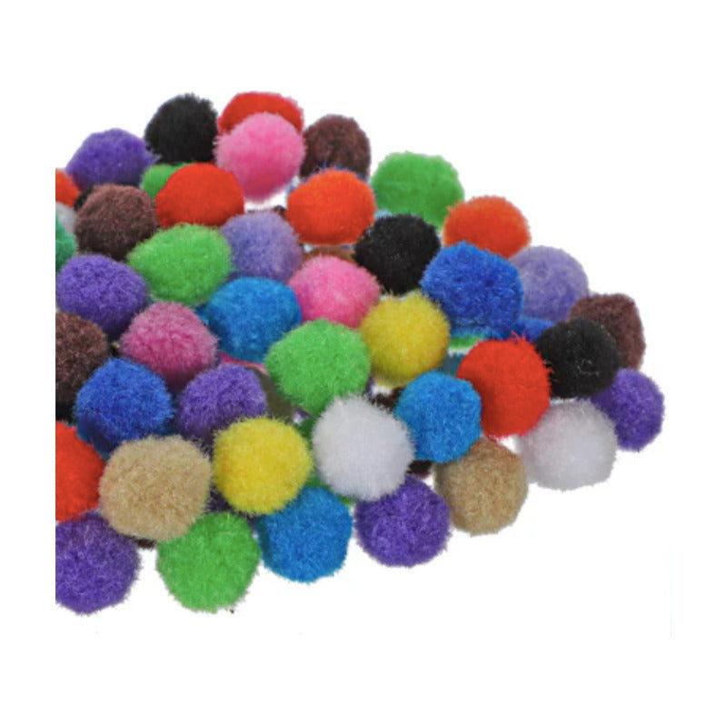 Mercería Pom Poms De 19mm Colores Surtidos 3 Paq De 100pz