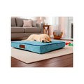Cama Extendida Color Azul Cielo Para Perro, Grande Azul Acero Rectangular