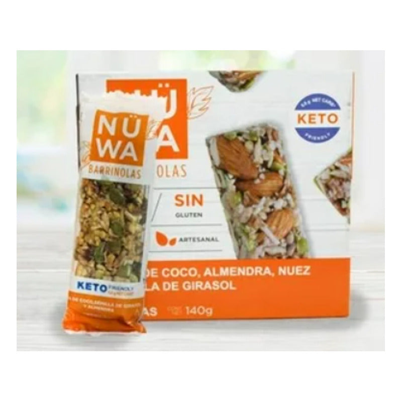 Barrinolas Nüwa. Coco, Almendra, Nuez 140 G ( 3 Pz)