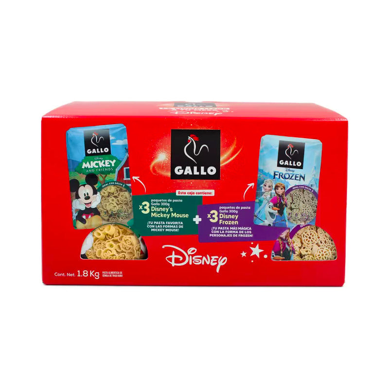 Gallo Pasta De Disney / Mickey Mouse Y Frozen 6 Pzas De 300g