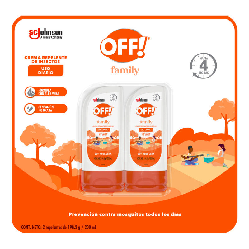 Repelente De Mosquitos En Crema Off Family 2 Unidades De 200ml