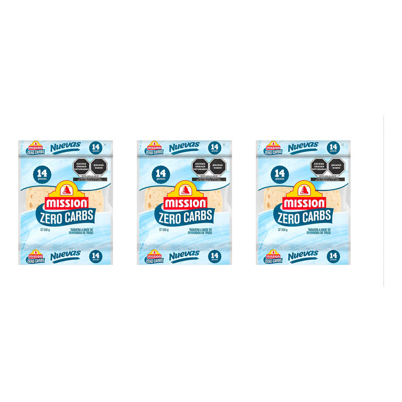 Tortilla De Harina De Trigo Mission Zero Carbs 3 Pz De 252gr