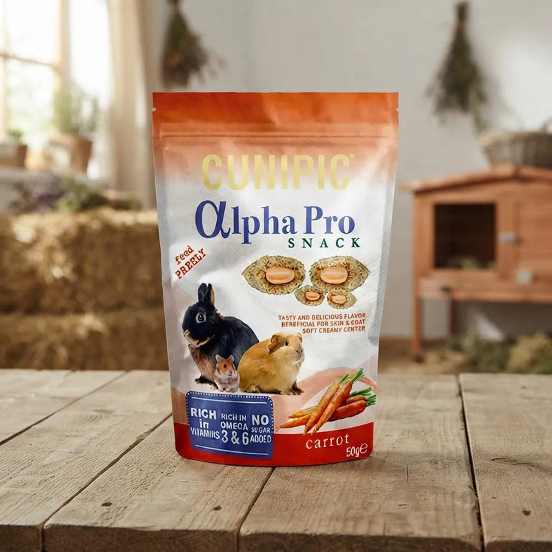 Cunipic Alpha Pro Premios De Zanahoria Peq. Mamíferos, 50 G