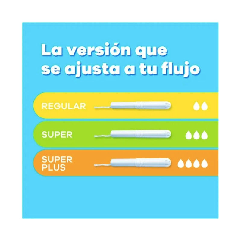 Tampones Tampax Super Flujo Abundante 6 Paquetes De 10 Pzas