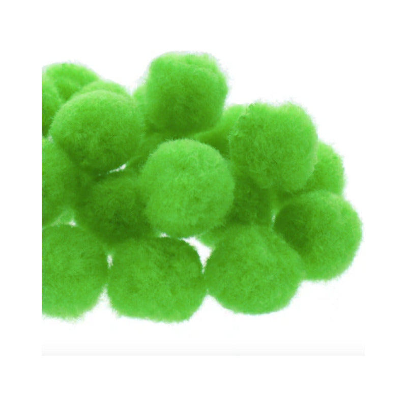 Mercería Pom Poms De 25mm Color Verde Limon 2 Paq Con 100pz