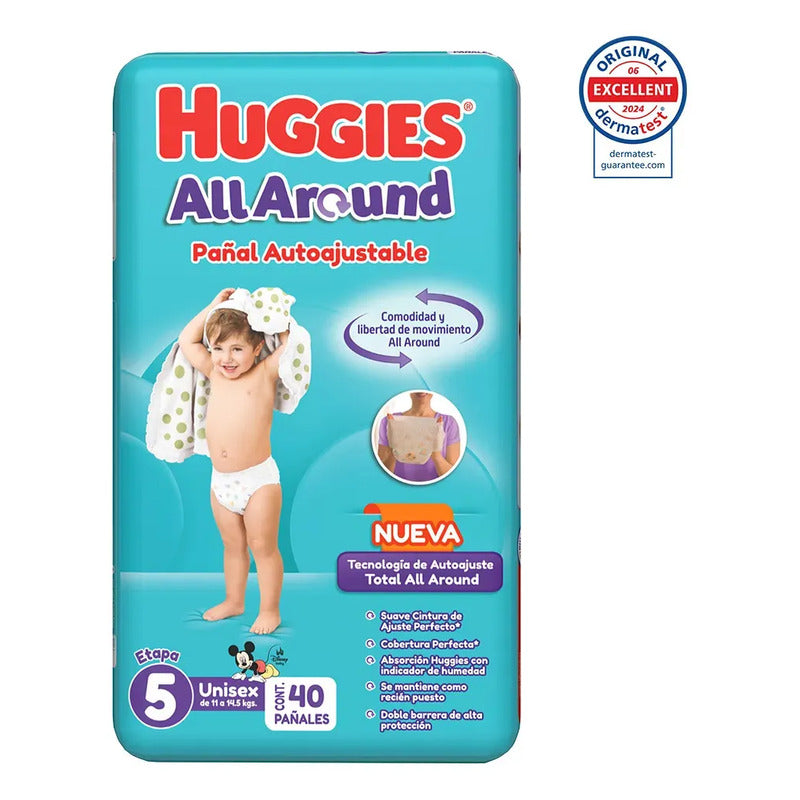 Pañales All Around Etapa 5 Unisex X40 Piezas Huggies