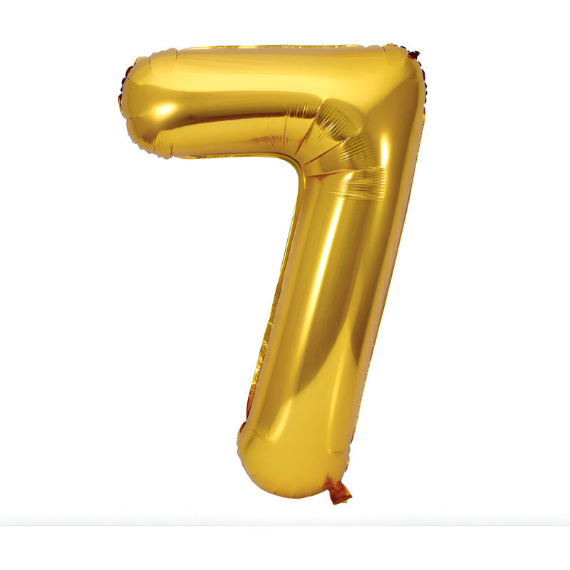 Globo Jumbo Número 7 Color Dorado De 1.07m 1 Pieza Dorado
