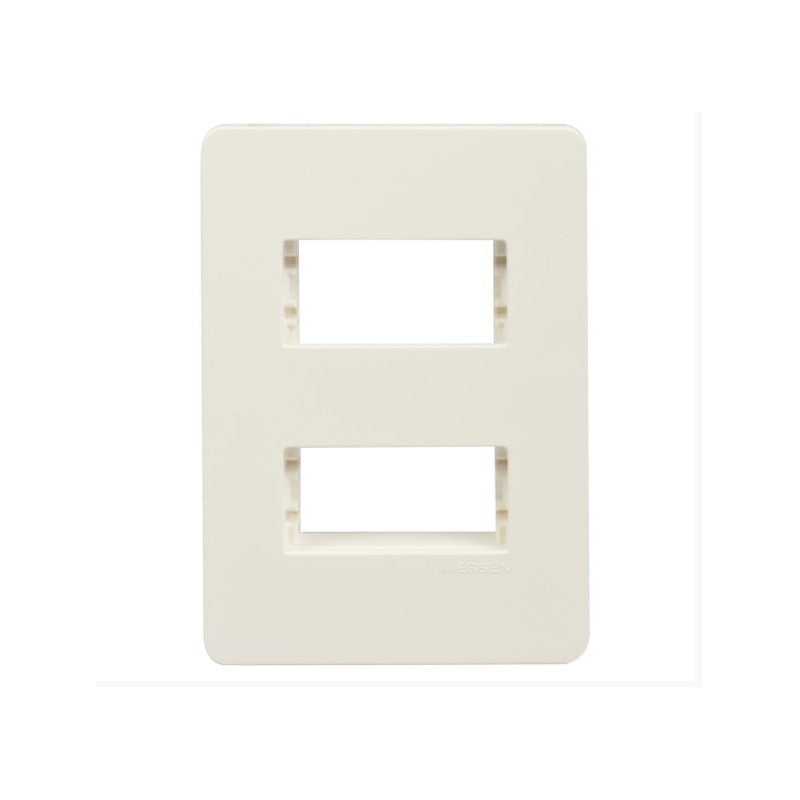 Placa De 2 Módulos De Plástico Blanco 3 Pzs