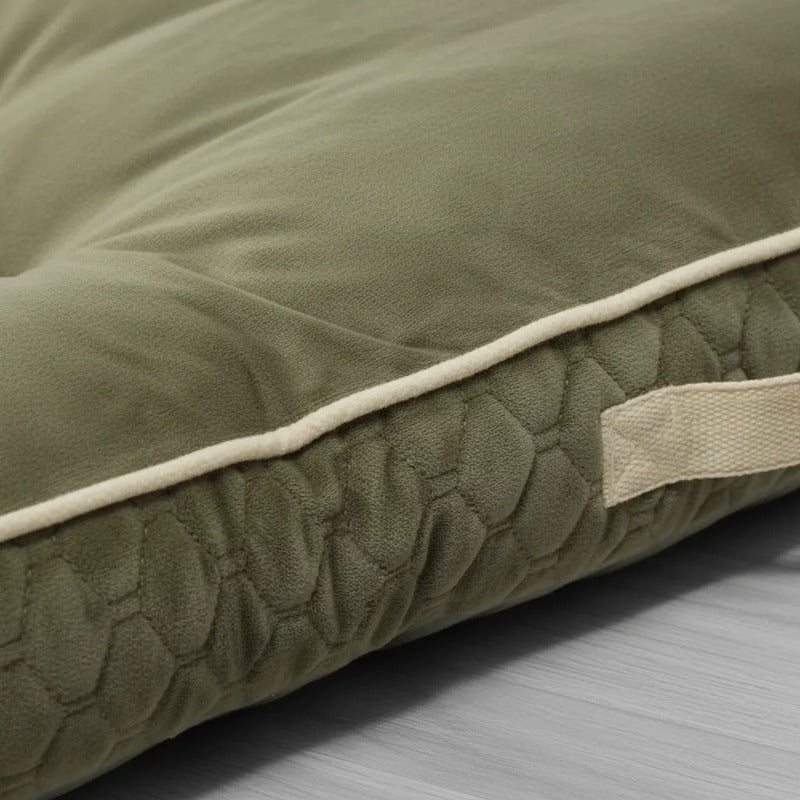 Cama Extendida Y Suave Diseño Geométrico Para Perro, Grande Verde