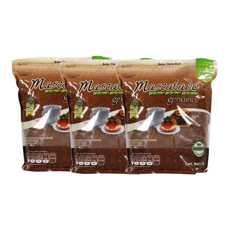 Azúcar Mascabado Metco Genuino 2kg 3pack
