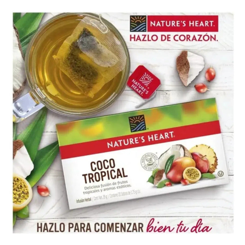 Caja Infusión Nature's Heart Coco Tropical X20 Sobres 35g