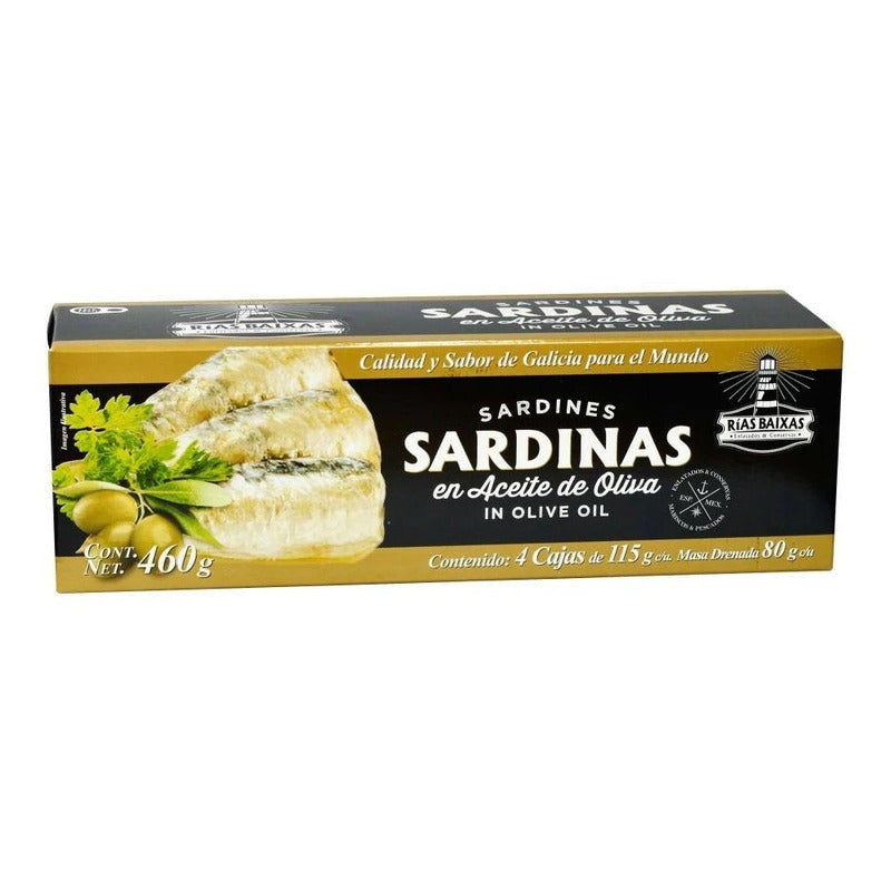 Sardinas Rías Baixas En Aceite De Oliva 460g (8pzs)