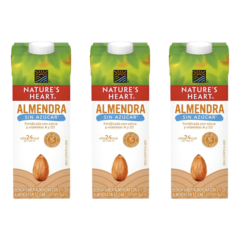 Bebida Nature's Heart Almendra Sin Azucar 6 Piezas De 946ml