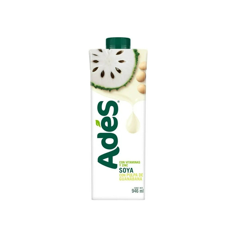 Alimento Líquido Soya Ades Sabor Guanábana 946ml 4pzs