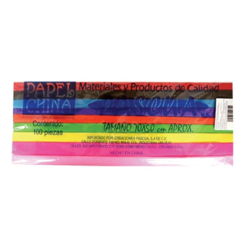 Papel China Multicolor  Pascua 100 Pz