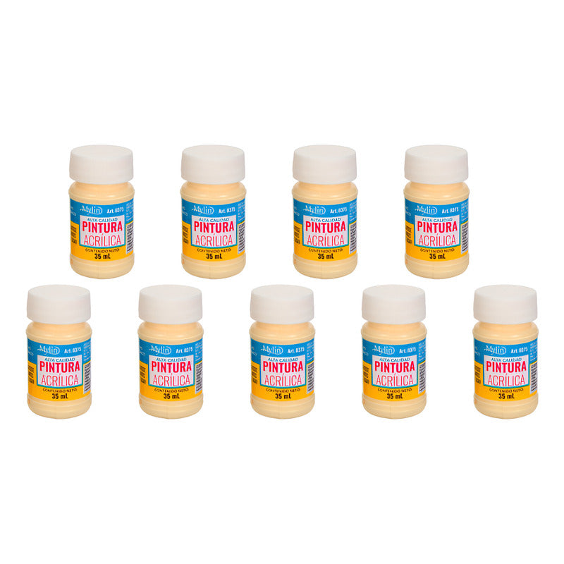 Pintura Acrílica Alta Calidad Color Vainilla 9 Pz De 35ml Vainilla