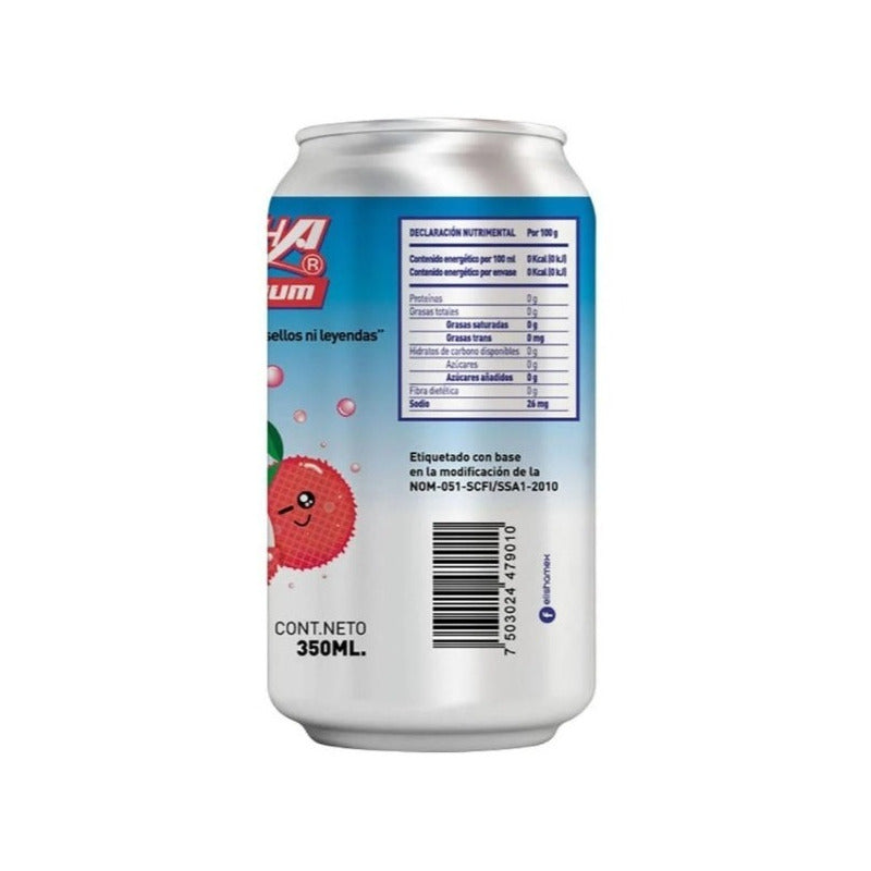 Agua Carbonatada Elisha Aluminium Sabor A Lychee 12 Pz