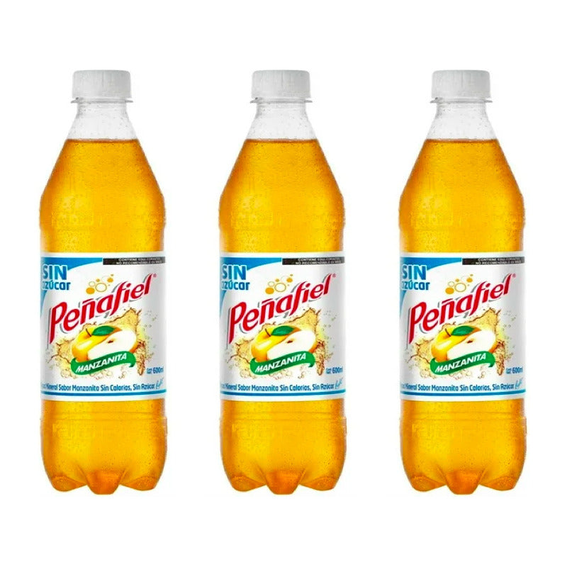 Agua Peñafiel Sin Azucar Sabor Manzanita 24 Piezas De 600ml